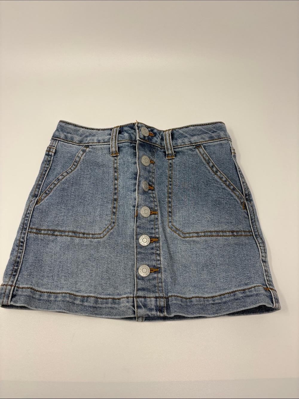 Cat&Jack Classic Blue Denim Button-Front Mini Skirt
